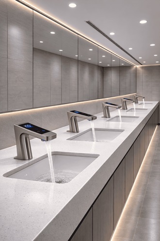 FS18120 Standing touchless faucet and automatic soap dispenser
